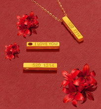 Load image into Gallery viewer, Gold &#39;I Love You&#39; Pendant 24 K with chain 18 k
