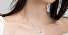 Load image into Gallery viewer, 18k White gold V necklace with diamond SUPER SALE!!
