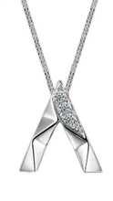 Load image into Gallery viewer, 18k White gold V necklace with diamond SUPER SALE!!
