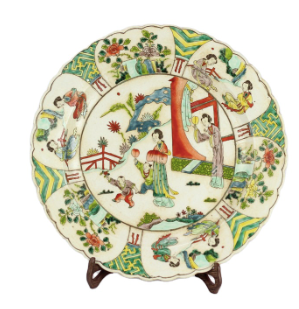 Antique famille rose hand painted plate