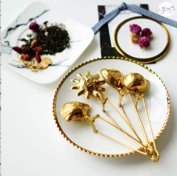 Gold Titanium-Plated Stainless Steel Tea Infuser Set