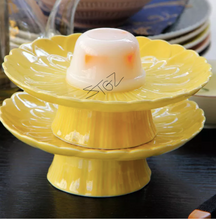 Load image into Gallery viewer, Yellow Flower Ceramic Cakestand
